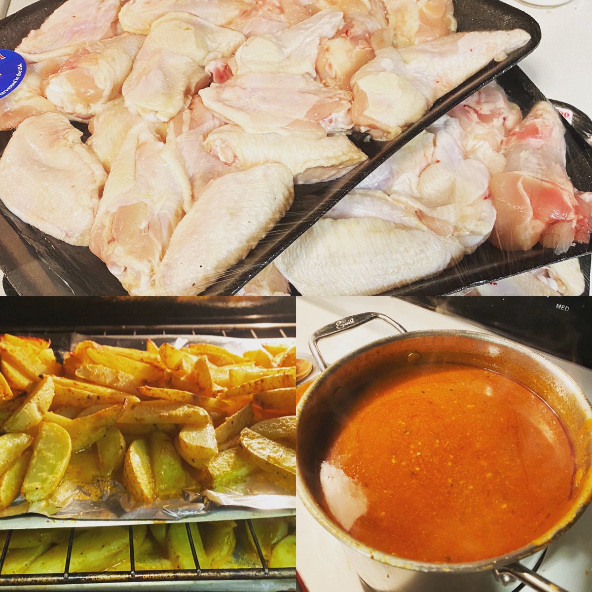 RickyDragoni's tweet photo. I think I messed up my Turkey and mashed potatoes. 😜 Wings and wedges in the house! #happythanksgivng #thanksgiving #boyhouse #food #foodie #chickenwings #wings #author #fatherhood #parenting #boricua https://t.co/WHeiHnFgYZ