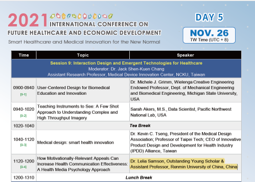 Samson_Lelia's tweet photo. Honored to be an honorary speaker @NCKU_official's 2021 International Conference on Future #Healthcare and Economic #Development and share my research on using motivationally-relevant appeals to promote #HealthyFood https://t.co/17kMrtXpQj