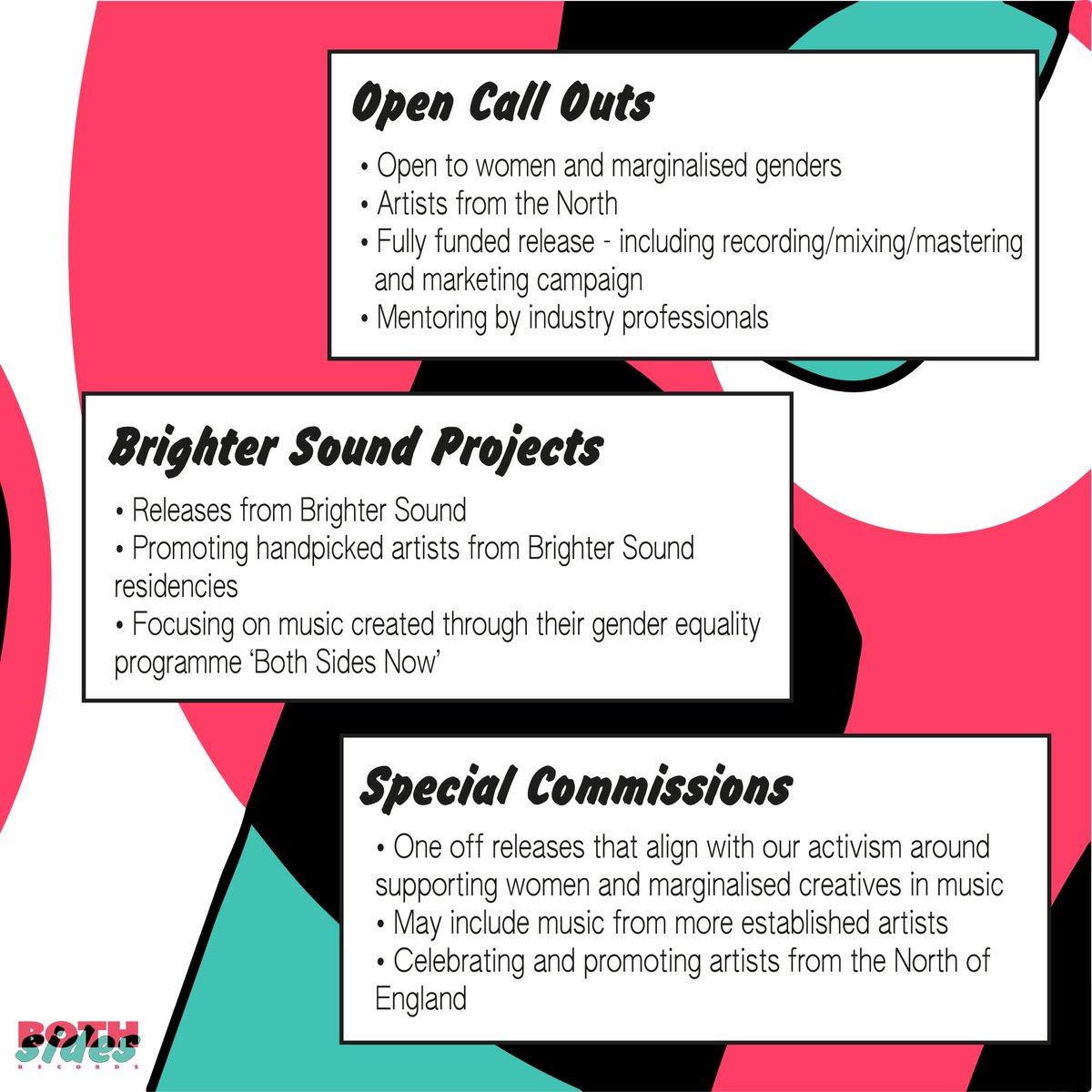 BothSidesRecs's tweet photo. Do you wanna know more about what we do? Have a read below
We have 3 types of releases
⚡ Our Open Call Outs 
⚡ @brightersound Projects 
⚡ Our Special Commissions 
And don't forget there's only 2 weeks left to apply to our 1st open-call out Hit the link in our bio for more info https://t.co/zKXvPRO4rH