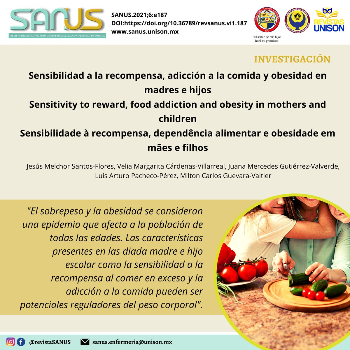 Revista_SANUS's tweet photo. ‼️Artículo Completo: https://t.co/34OZcRImuR

#Obesidad #Adicción #Comida #Madreehijo #Conductamaterna #Investigación #investigation #Enfermería #Nursing https://t.co/fFw6FBFSx1