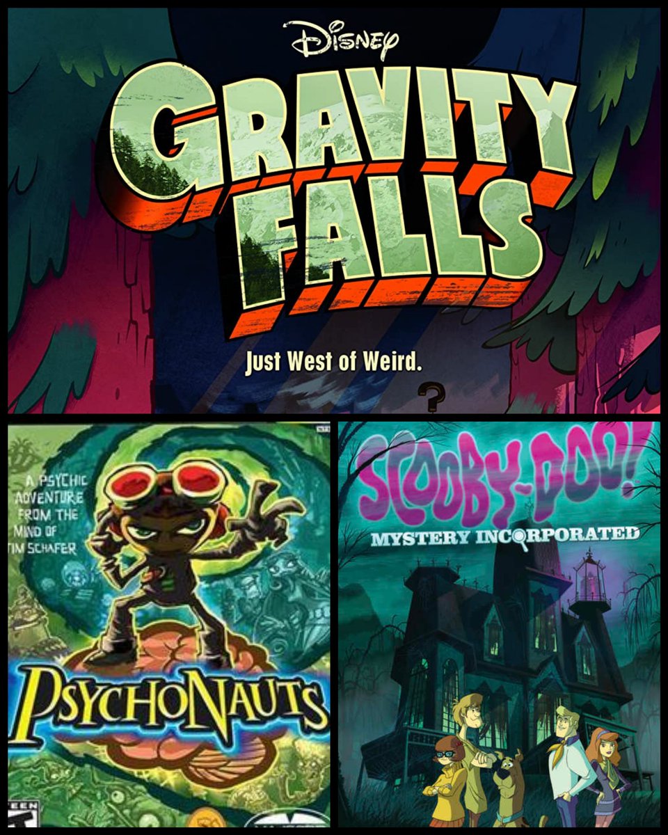 yk2k_studios's tweet photo. Im looking for more stories that are similar to these #GravityFalls #Psyconauts and #ScoobyDooMisteryInc (basically a summer camp mystery type story !) Any recommendations plsss😭🙌 #recommendations #help #cartoons #movies #BookTwitter #mystery #animation #comics #games #reading https://t.co/ufGVNWUzpW
