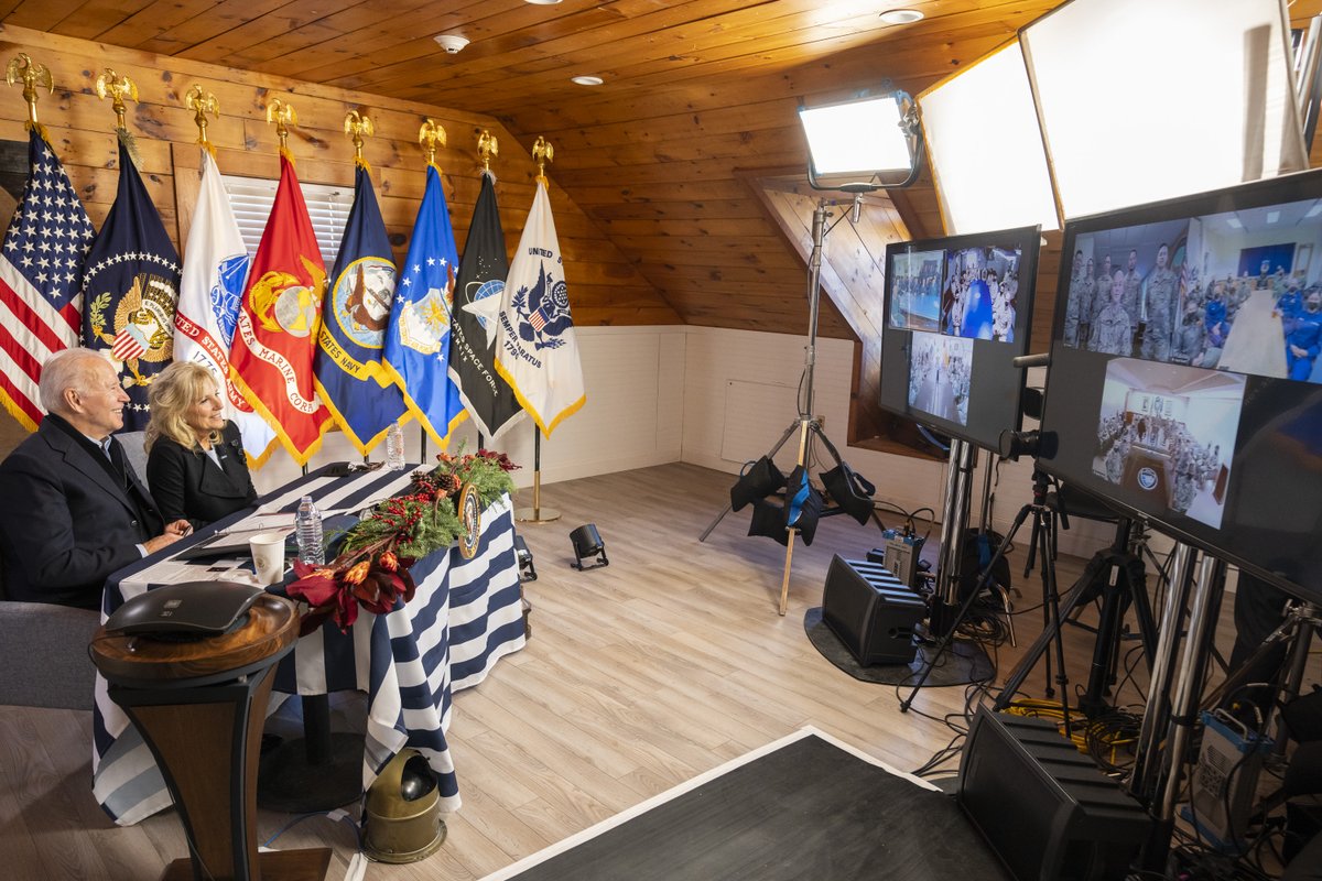 POTUS46Archive's tweet photo. Service members and their families sacrifice so much to protect our freedoms and the freedom of others around the globe. While we can never fully repay the debt we owe these heroes, @FLOTUS and I called today to say how thankful we are for all they do. https://t.co/iPO5BXHBBy