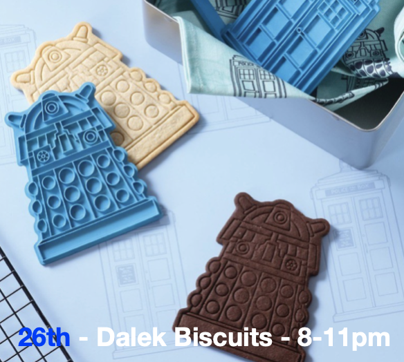 PandaGrenade's tweet photo. Day 4 (Friday) - #DoctorWho week continues in celebrating the 58th anniversary - #Daleks biscuits decorating and talking about Who. #twitch #streaming #autistic #biscuits #smallstreamer #DoctorWhoFlux Find me at https://t.co/BAeZre4jBw https://t.co/zidl31xMTl