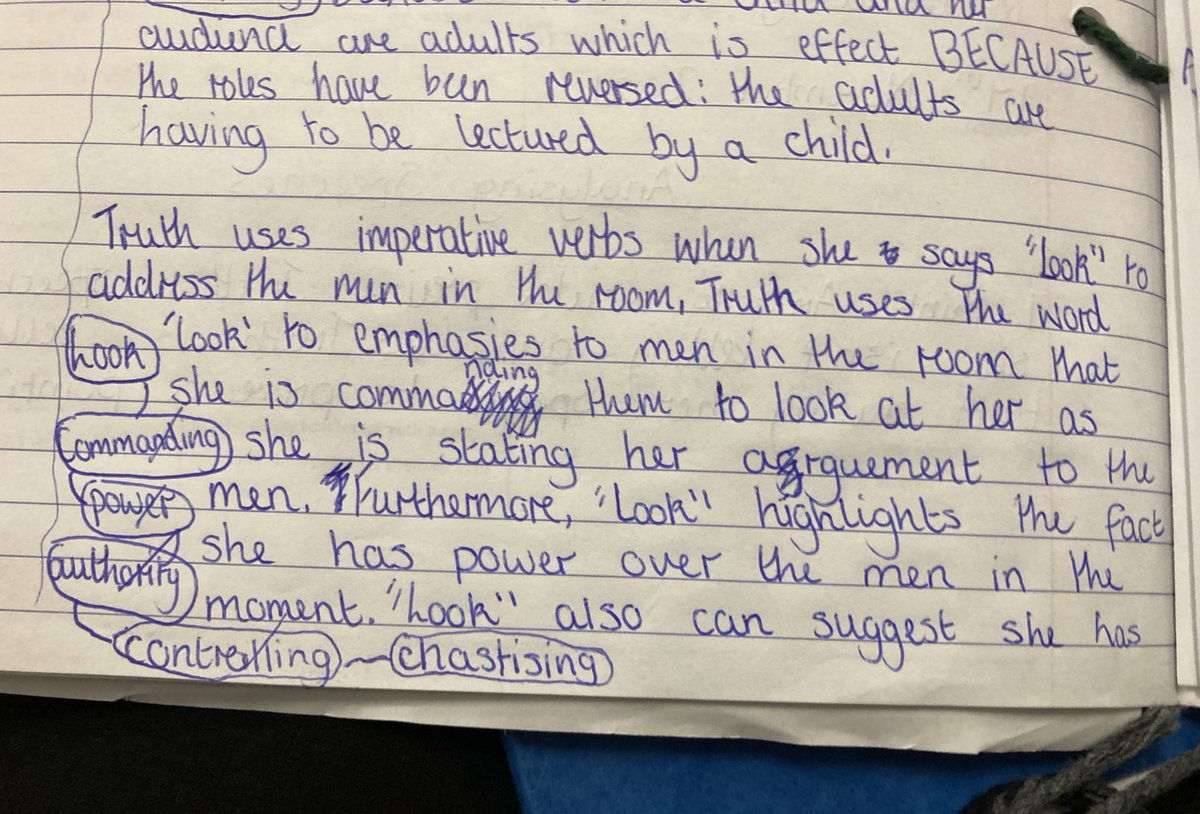 StBensGCSEEng's tweet photo. Another fantastic analysis! I am just blown away by Year 9s use of vocabulary in their own responses 🤩🤩🤩 @st_cva https://t.co/0UAwU0UGbL