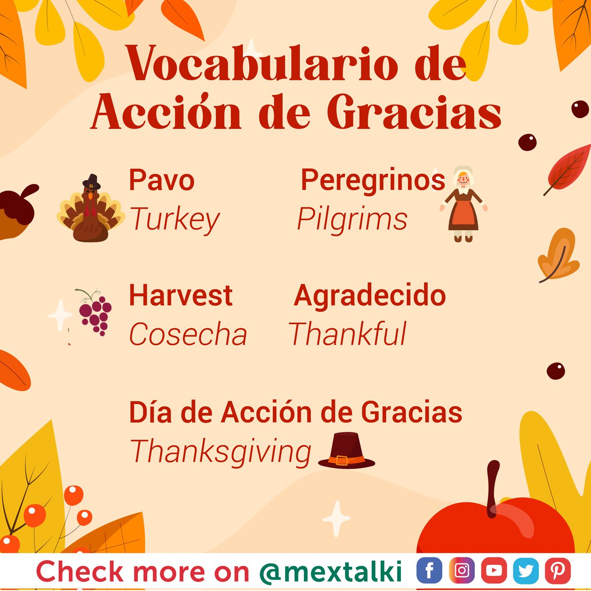 Mextalki's tweet photo. ¡Feliz día de acción de gracias! Les mandamos un fuerte abrazo y un beso de parte de Diego y sólo un abrazo de parte de Efra :p
•
#learnspanishonline #learnspanish #spanishlessons #spanishlearning #mexicanspanish #thanksgiving #DiaDeAccionDeGracias https://t.co/uCcaEkHk1R