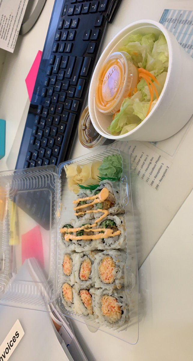 MizzPersaud's tweet photo. LUNCH:
COURTESY OF A KIND PATIENT 🙏🏾💞
SIDE NOTE: CLEARLY, I WAS HUNGRY AND DRANK THE SOUP AND TOOK A BITE OF SUSHI BEFORE REMEMBERING TO COMMEMORATE😅 https://t.co/EhPK7RZ6Sa