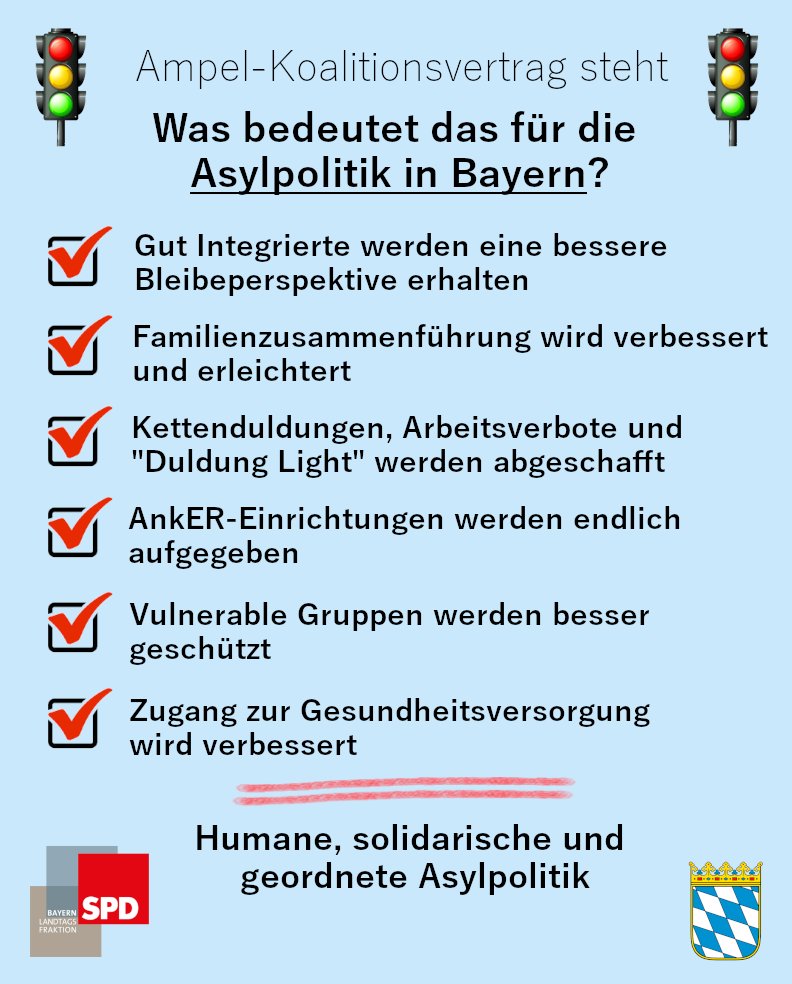 Alexandra Hiersemann (@hiersemannalexa) on Twitter photo Endlich eine vernünftige Asylpolitik ohne <a href="/CSU/">CSU</a>! Das deutliche Umsteuern zeigt klar, wofür die #SPD steht: Eine humane, solidarische & geordnete #Asylpolitik, die diesen Namen tatsächlich auch verdient! Die tlw. asylfeindliche Praxis in #Bayern muss nun enden! <a href="/csu_lt/">CSU-Landtagsfraktion</a> #Migration Endlich eine vernünftige Asylpolitik ohne <a href="/CSU/">CSU</a>! Das deutliche Umsteuern zeigt klar, wofür die #SPD steht: Eine humane, solidarische & geordnete #Asylpolitik, die diesen Namen tatsächlich auch verdient! Die tlw. asylfeindliche Praxis in #Bayern muss nun enden! <a href="/csu_lt/">CSU-Landtagsfraktion</a> #Migration