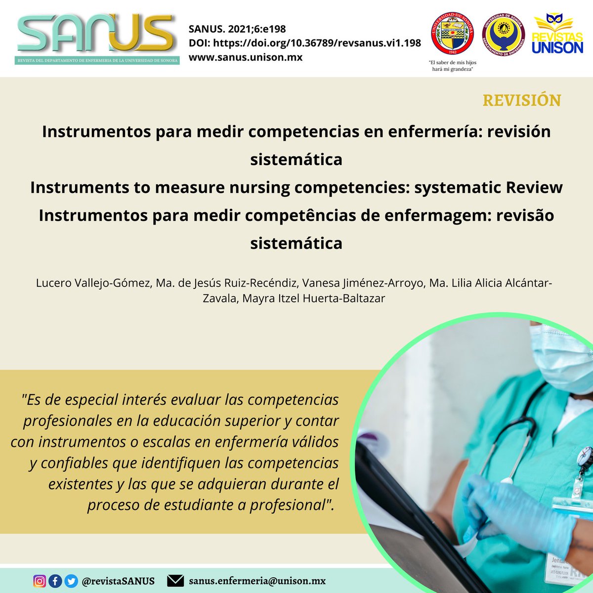 Revista_SANUS's tweet photo. ‼️ Artículo completo: https://t.co/S67jGGGQE4

#Educaciónbasadaencompetencias #Enfermeria #Encuestas #Cuestionarios #Nursing #Investigation https://t.co/fi79uQXMEm