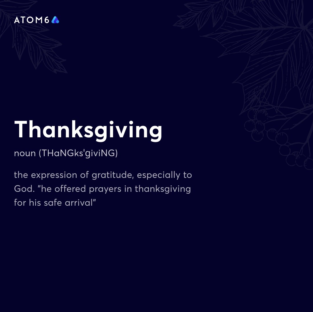atom6studio's tweet image. Wishing you all a very Happy Thanksgiving! 

#atom6 #thanksgiving #holiday