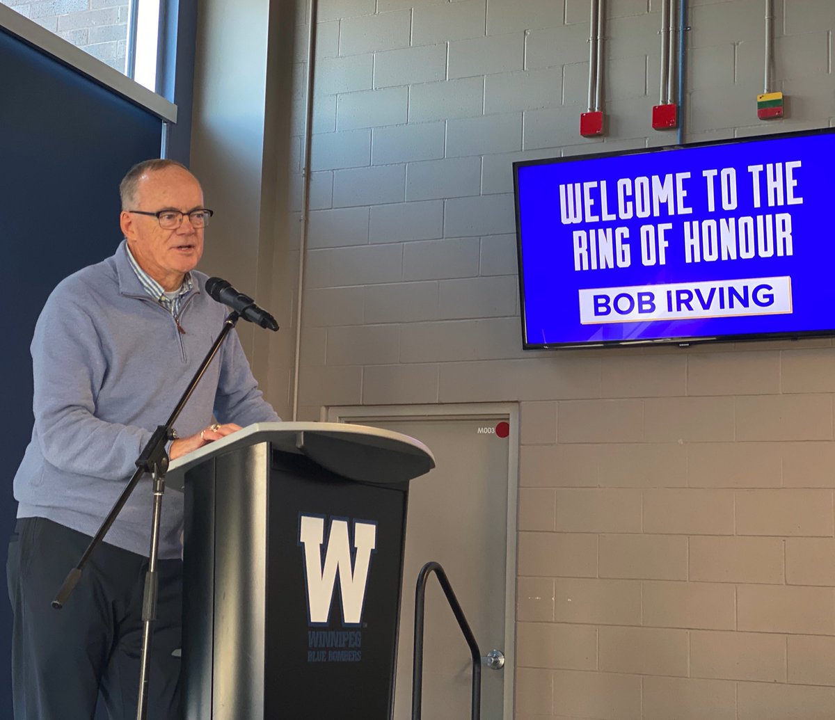 In the 91 year history of the @wpgbluebomberscfl there were only 12 people who had given enough to the Bombers and the Bomber community to be named to the Ring of Honour. There are now 13. Congratulations Dad!! You’re going to be up there where you belong!#forthew <a href="/BobIrvingCJOB/">Bob Irving</a>