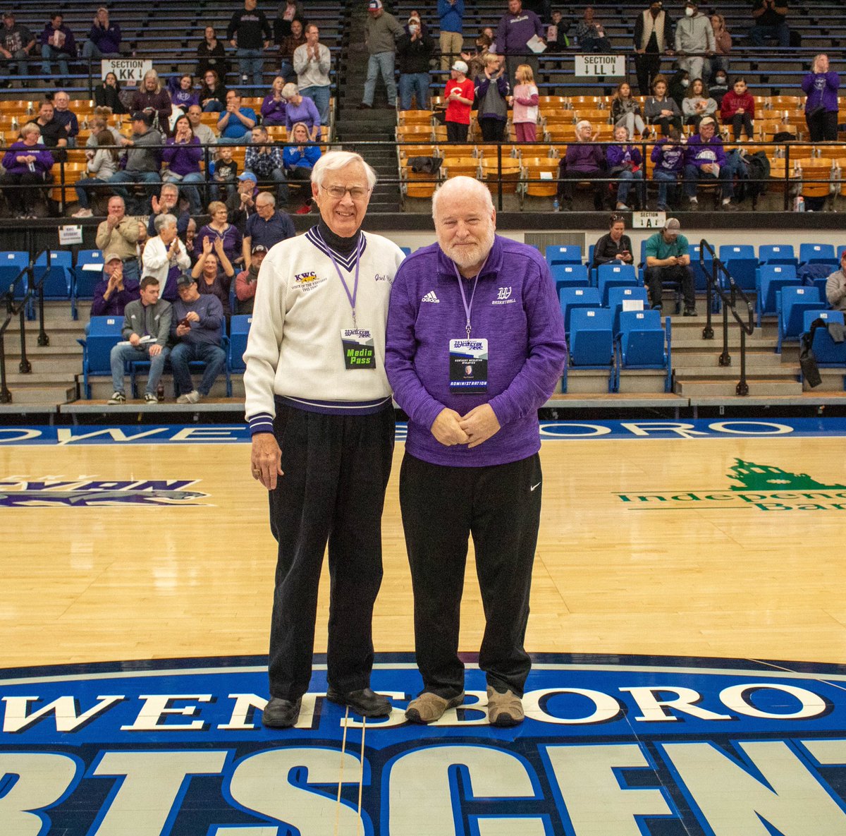 KWCPanthers's tweet photo. Kentucky Wesleyan Athletics couldn’t be more thankful for the 111 combined years of experience these two have provided our institution. Thank you Joel and Roy! #OneTeamWesleyan https://t.co/QXsfmMxAyG