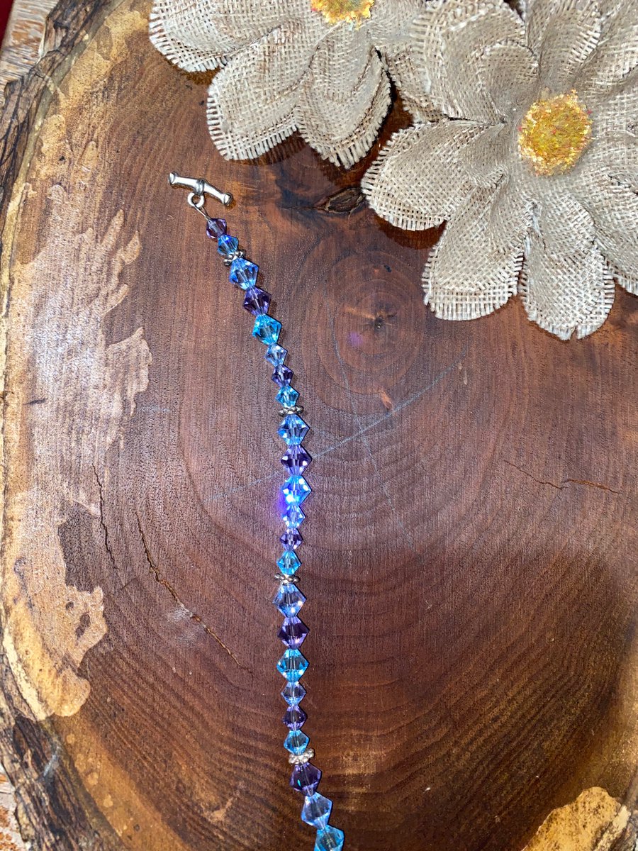 PowerBirdy's tweet photo. Blue Swarovski crystal all natural bracelet handmade. It glimmers in the light and it makes the perfect Christmas gift! Carefully hand made.  #swarovski #handcrafted #Christmasgifts #bracelet #jewelry #sale #bestgift #NaturalBeauty #Trending #vsco https://t.co/fNsUfdNE41 https://t.co/ltjFEIbdJX