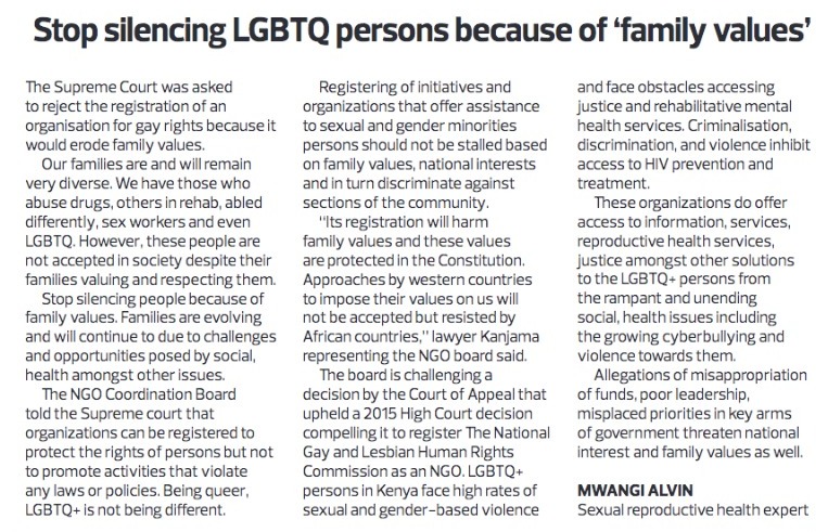 Stop invisibilizing Sexual & gender minorities in Kenya & beyond because of 'family values' Our families are & will remain diverse. Registration of initiatives & organizations addressing LGBTQ+ 🏳️‍🌈🏳️‍🌈issues is vital to address their Social & health issues #RegisterNGLHRC #Repeal162