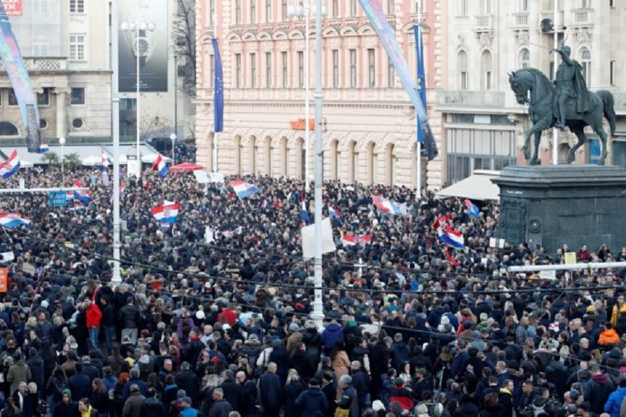 20 29 ноября. Митинг в Хорватии. ЕС протесты. Революция в Хорватии. Протесты в Хорватии 1990.