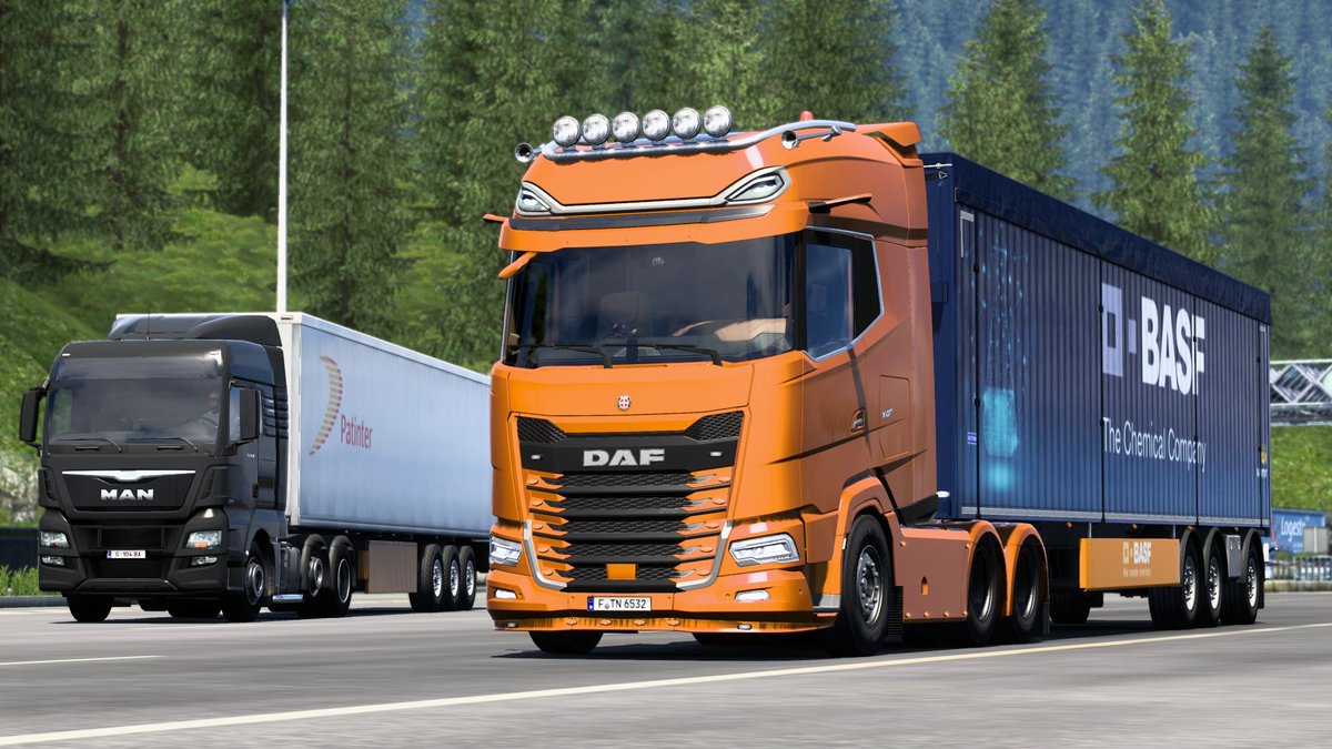Hole_inthe_toad's tweet photo. Set off from Frankfurt to Damascus with a trailer full of used packaging. Already done over 1000km when I realised I was using the wrong profile. Oh well, the DAF worked well and got me there.
#ETS2 #BestCommunityEver https://t.co/nTrCE4i3Fa
