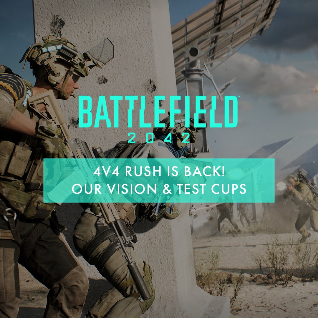 We are back...and so is 4v4 Rush in #Battlefield2042!

Come read what we have been working on, see v1.0 of our 2042 📃 4v4 Rush ruleset, and sign-up for some 🏆 Test Cups on all platforms!

🇪🇺🇺🇸👀

Find out more:
esport-battlefield.com/4v4-rush-is-ba…
