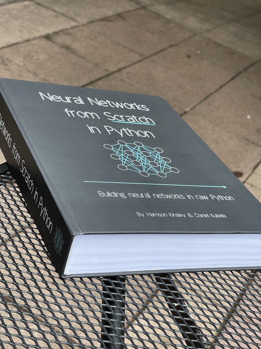 PugTrader's tweet photo. Mi fifth copy snatched again, now by my own CTO! Ordered a new copy of this magnificent book: Neural Networks from Scratch in Python by Harrison Kinsley & #NNFS @Sentdex https://t.co/xeMtaXuQgL #AI #MachineLearning #LearnToCode #Python https://t.co/Quw5rhiazI