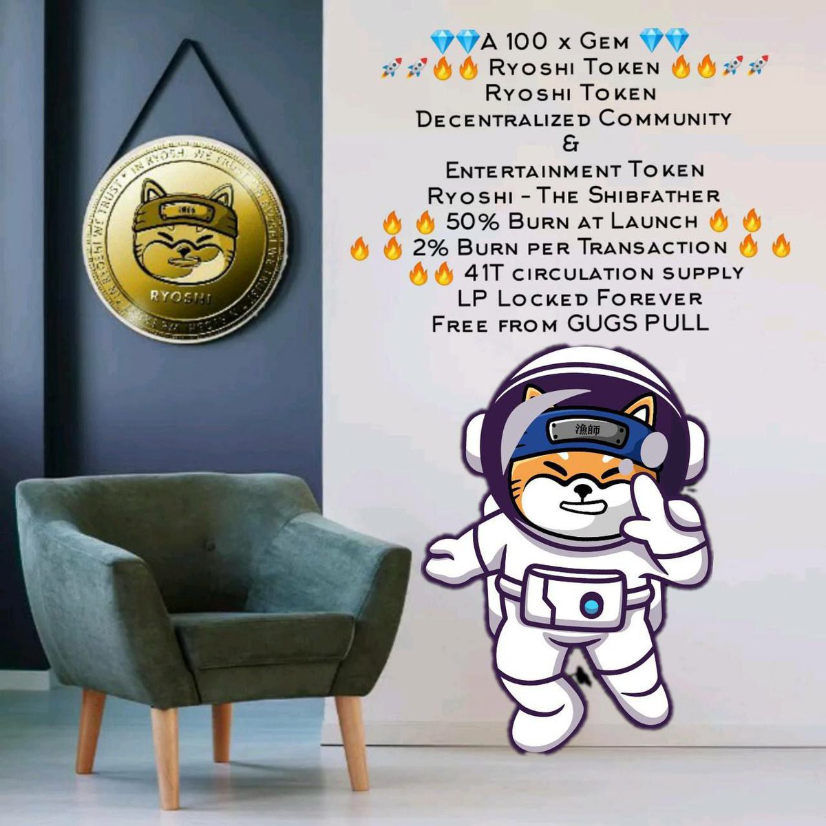 RyoshiInformer's tweet photo. @gordongekko 🈂️ RYOSHI TOKEN 🈂️
🚀  LAUNCHING ON ETH  🚀             
🥩 NFTs, WALLET, STAKING &amp; BRIDGE 🥩 
🔊 2% MARKETING 🔊 
🔥 2% BURN 🔥 
💧 1%LIQUDITY 💧 
✅ 5% Total ✅
46K HOLDERS 
💵 BITMART LISTING 💵
🍾 PRESALE DECEMBER 13TH 🍾
https://t.co/LXSSNGt4gJ
@TokenRyoshi @BitMartExchange https://t.co/VMxZmKDOQQ
