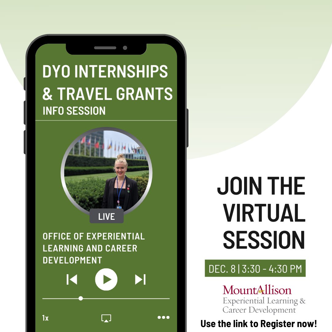Are you interested in learning how you can take advantage of funding to design your own dream (paid) summer experience? Join us for an info session on Wednesday, December 8th at 3:30pm on Teams.
Register for the session now! bit.ly/3l9e1vw