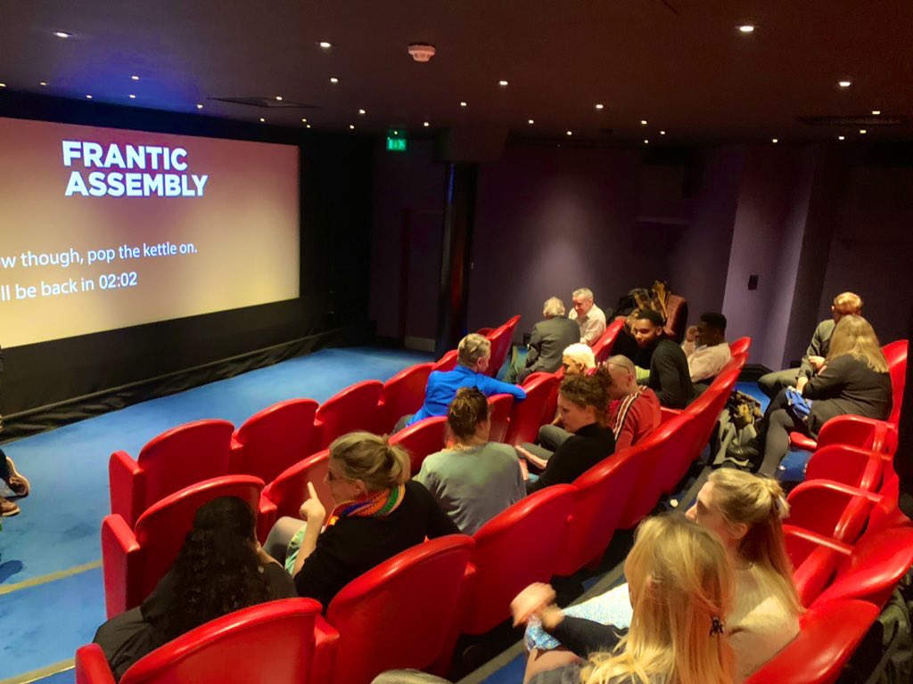 franticassembly's tweet photo. This afternoon we gathered the cast, crew and some Frantic friends to a special private screening of I THINK WE ARE ALONE…. and we can’t wait to share it with you all! 🥰 https://t.co/DYGg4t575f