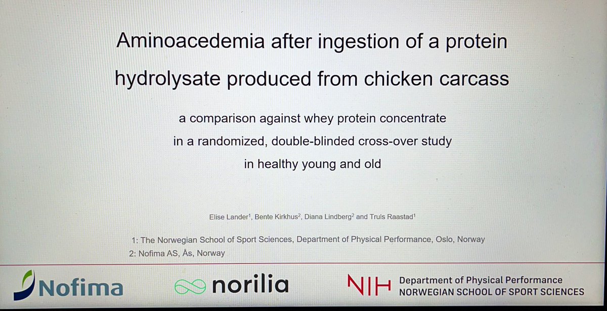 elise_lander's tweet photo. Looking forward to present our study on chicken hydrolysate in young and old compared to whey protein concentrate tomorrow 13:40pm at the 4th annual ESNS Conference! It’s online and a great program, check it out!
@ESNSofficial @TrulsRaastad @nofima @nih_sognsvann https://t.co/nIiuRjMOjO