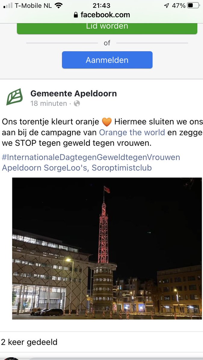 Sor_SorgeLoos's tweet photo. Apeldoorn kleurt oranje 🧡 en zegt STOP tegen geweld tegen vrouwen! #OrangeTheWorld #SoroptimistenApeldoorn en @Sor_SorgeLoos https://t.co/Z7e6XPfcsK