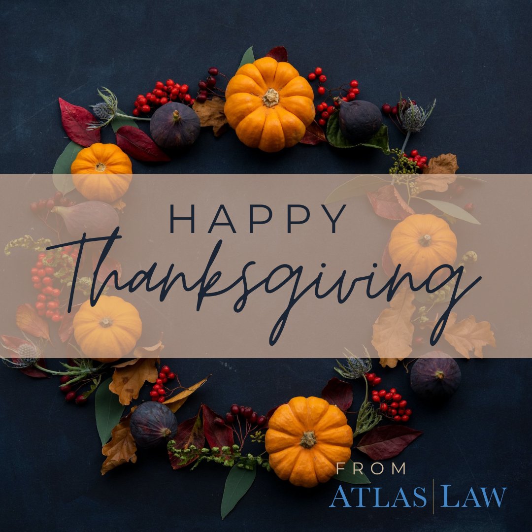 AtlaslawPLC's tweet photo. Happy Thanksgiving!
Wishing you a wonderful day with family and friends.
#HappyThanksgiving https://t.co/ezaTGWEoEB