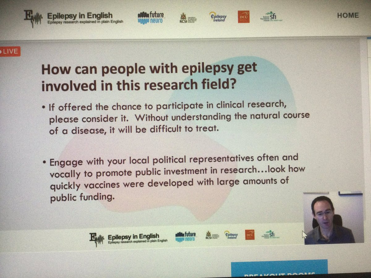 A superb final #EpilepsyInEnglish workshop series involving clinicians, researchers, patients &amp; public. Key message: it need not end here! Come join <a href="/Futureneuro_ie/">FutureNeuro Centre</a> #PPI initiative &amp; engage public representatives to help shape future gene therapies, clinical trials &amp; treatments.