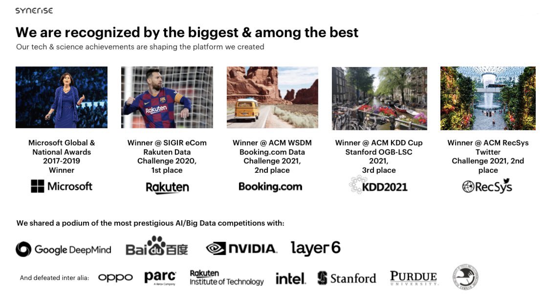 jarokrolewski's tweet image. Brawo dla drużyny @Synerise za ciężką pracę w drodze do perfekcji. Po dominacji w globalnych, prestiżowych zwycięstwach w  konkursach #AI #Bigadata przyszedł czas  na sukcesy biznesowe. Ponad 450 kandydatów. 18 krajów. 12sta najszybciej rosnąca spółka tech w CE 🇵🇱🤓🥳