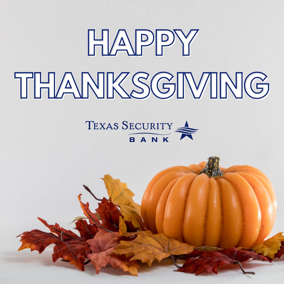 TXSecurityBank's tweet photo. Happy Thanksgiving! We are so thankful for a bountiful year and acknowledge that is because of our incredible TSB team and customers! We wish you and your family a blessed day! (Member FDIC)

#Thankful #Thanksgiving https://t.co/ir0e62h6AF