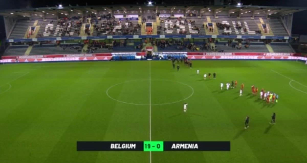 CabacoD's tweet photo. Si vous avez passé une mauvaise journée, ayez une pensée pour les footballeuses arméniennes qui se sont pris un 0-19 face à la Belgique ce soir. #BELARM #RedFlames @BelRedFlames #WCQ2023 https://t.co/0xQtP8w7B6