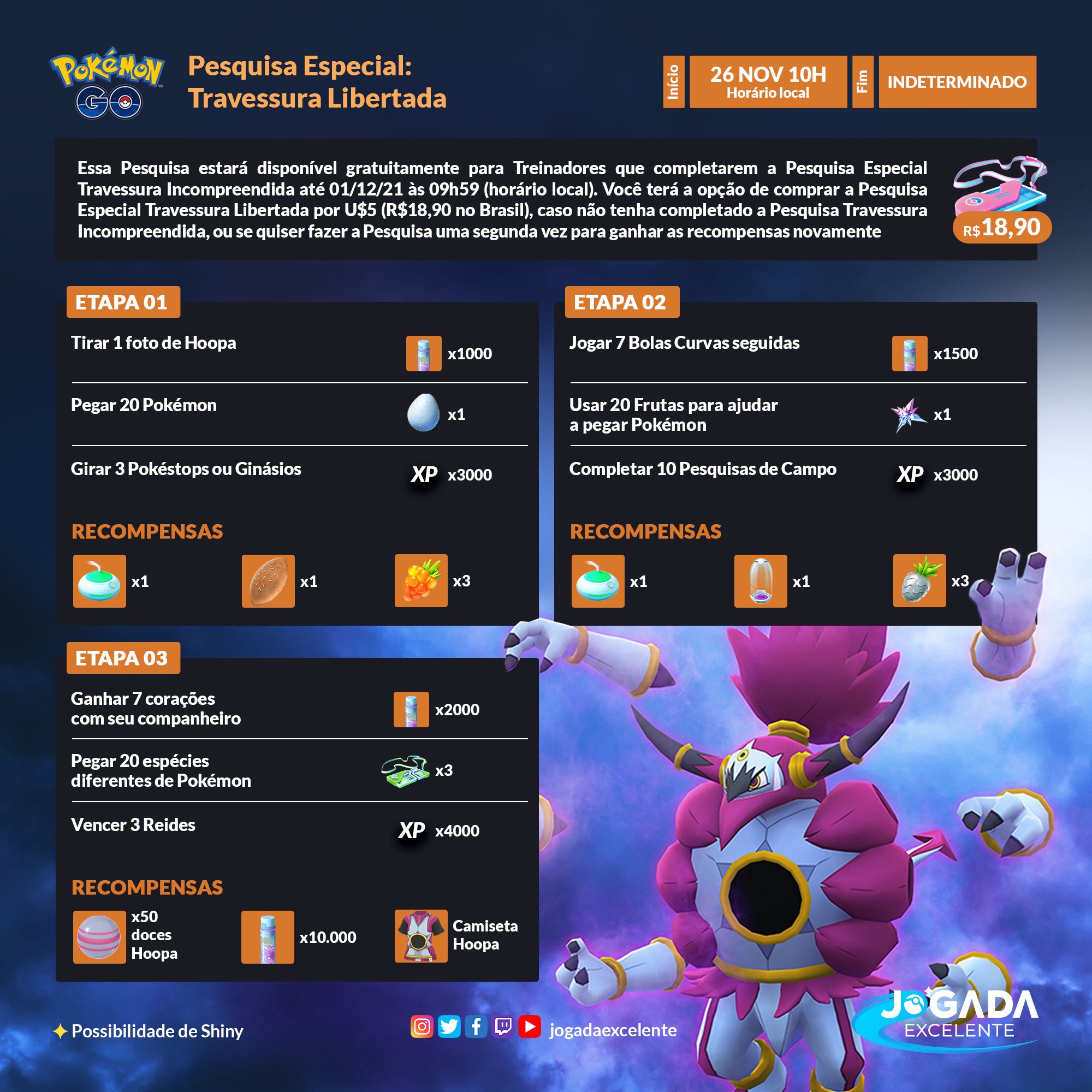 Jogada Excelente on X: Pokémon GO: Confira as etapas 09 e 10 da