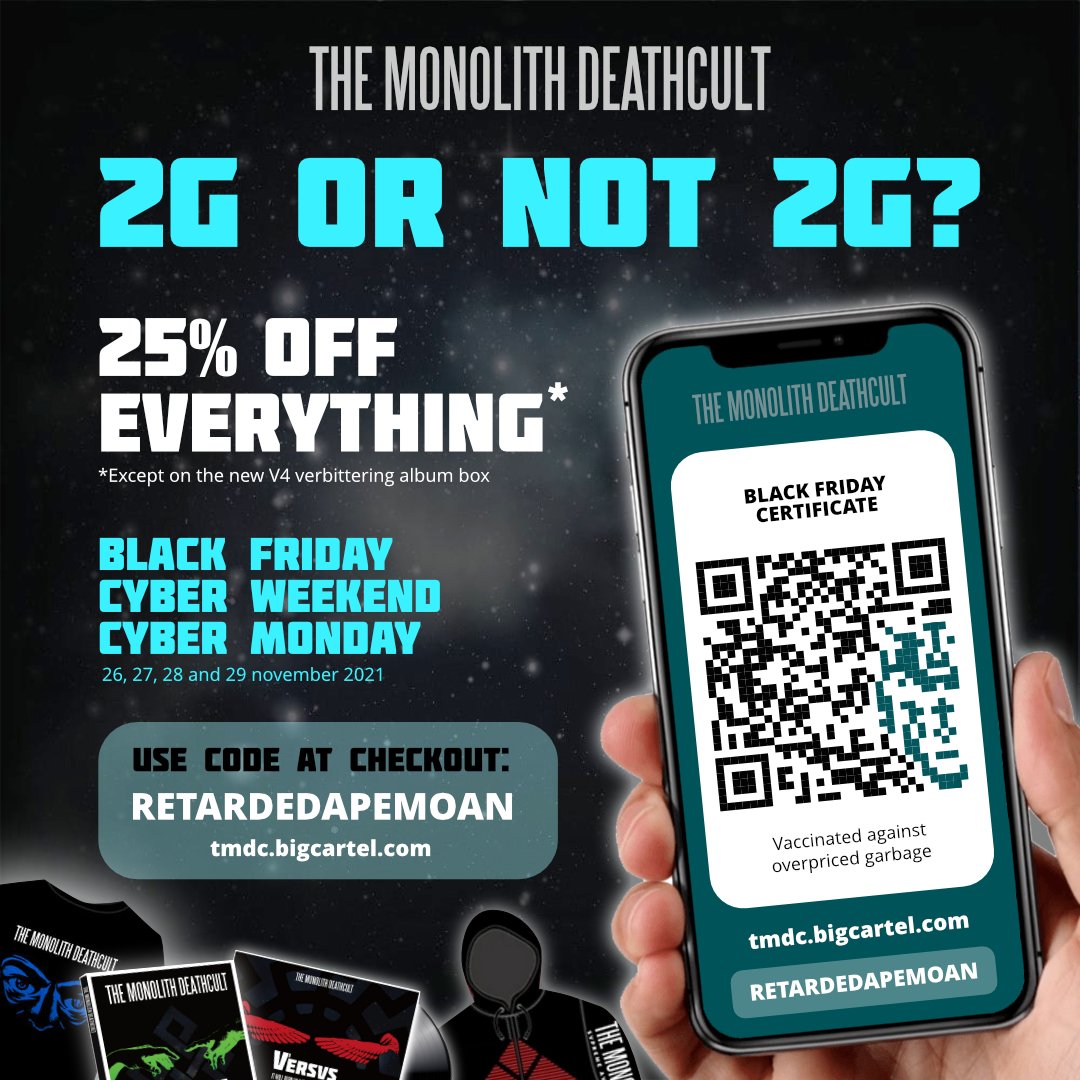 T_M_D_C's tweet photo. Whether 'tis nobler in the mind to buy TMDC merchandise, or...
No it's just nobler to buy TMDC merch. 25% off everything except our new V4 CD box! Until cyber Monday!

https://t.co/783nI06VEQ https://t.co/YMHSqSwkNC