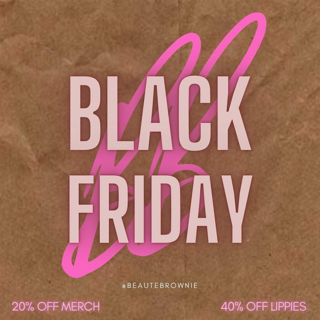 BLACK FRIDAY IS ALMOST HERE!
And...we've got something new dropping at midnight just in time! Stay tuned for a sneak peek! 

20% Off Merch | 40% Off Lippies

NO CODE NEEDED! 

Sale starts at 12:00am EST on Friday, November 26, 2021
Ends at 12:00am EST on… instagr.am/p/CWtpRmuPIhP/