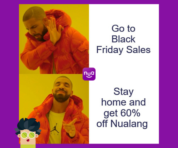 nualangapp's tweet photo. **Black Friday offer** Get 60% off an annual Nualang PRO account with code: BLACKFRIDAY21
Limited time only!! https://t.co/Mted76a8y0 #langchat #mfltwitterati #BlackFriday #blackfridaysale https://t.co/D5UT2JmQzJ