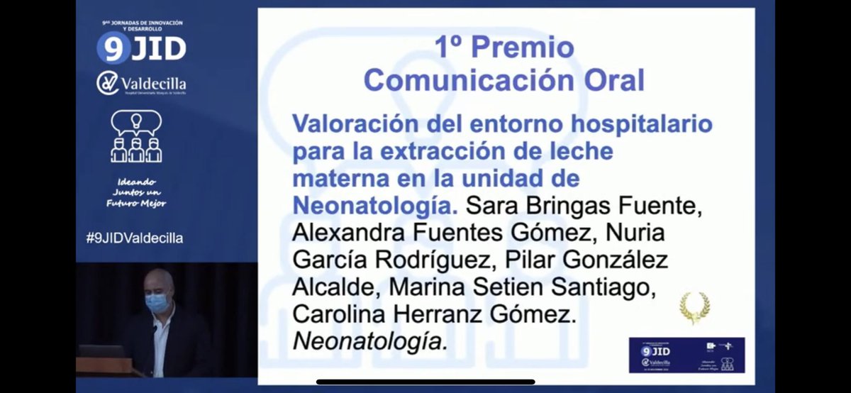 sara_bringas's tweet photo. Feliz, muy feliz!Gracias al comite de las #9JIDValdecilla por este premio, significa mucho para mi, a @jl_cobo por confiar en mi, y a todas mis compañeras de la unidad neonatal por seguirme en esto de la investigacion…seguire luchando por mejorar, alli donde esté..hoy muy feliz! https://t.co/YmsodyY4je