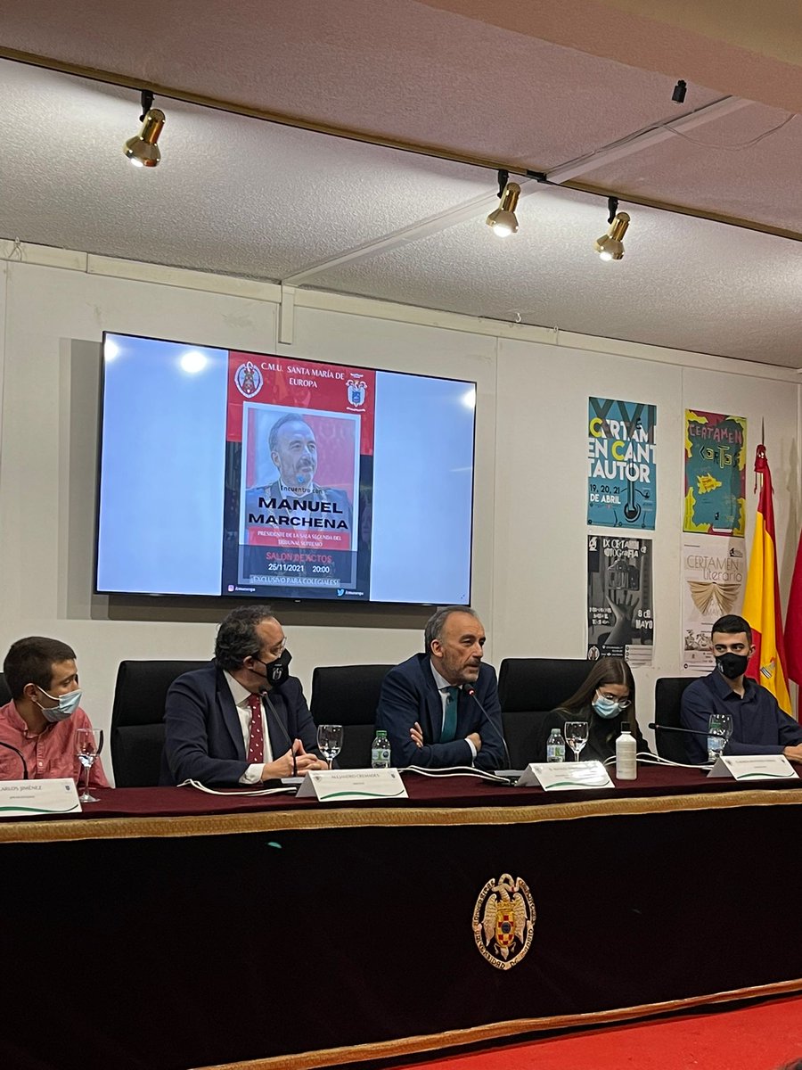 cmueuropa's tweet photo. Intersantísima conferencia la ofrecida por el Juez Marchena esta tarde en nuestro Mayor, seguida por una multitud de preguntas de nuestros colegiales puntualmente atendidas por nuestro ponente. Gracias D. Manuel.
#UnMayorEsMas #YoSoyColegial #UCM #ViveElSanta https://t.co/zyQTI8W6kg