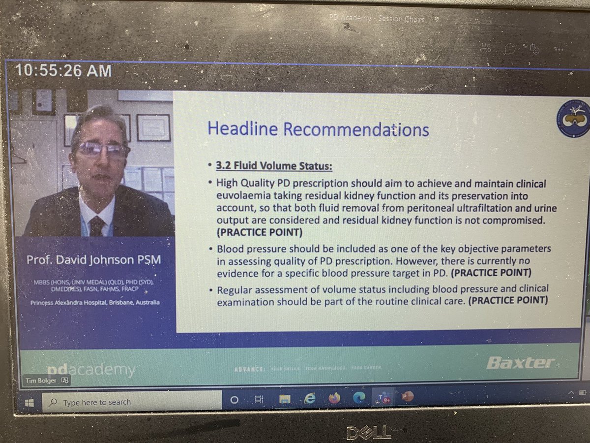 Anz PD academy 2021 virtual - excellent start with the @ISPD1 guideline presented by Prof @DWJohnsonNeph to inform how to deliver high quality patient centered care. @mudgey2 @WalaaSaweirs @MichelleDuddin2