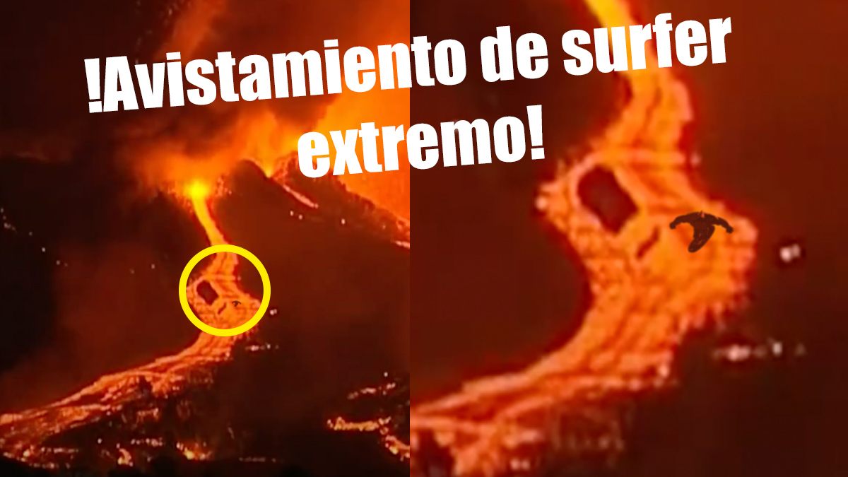 MetaSurfersES's tweet photo. 🚨 Avistamiento de surfer extremo ❗️❗️❗️

Imágenes muestran a un surfer en la lava del Volcán La Palma en España 🤯

 #surf  #kitesurfer  #surfing https://t.co/F6HpaIx3xx