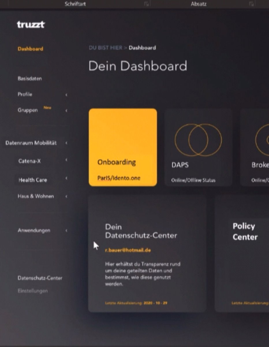 #theendofblabla Das truzzt Dashboard #dataspaces mit @ids_association inside. truzzt in Europe but <a href="/VerifeyeO/">Verifeye Online</a> first. Die Folien vom  Vortrag von @Idento_one heute via Linkedin. linkedin.com/posts/hannes-b…  Danke auch an <a href="/Andre_Nemat/">André T. Nemat</a> @AhleFIWARE #gaiax