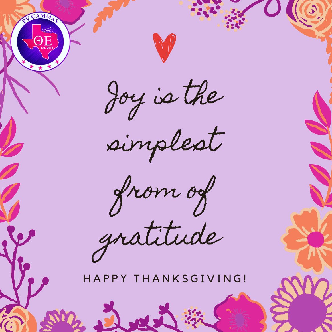 PvGammas's tweet photo. The TEnacious Theta Epsilon of Prairie View A&amp;M, wishes you a Happy Thanksgiving! 🧡💜🦃

#WeAreThetaEpsilon #TEnaciousGammas #GammaCall #PvGammas #PVAMU #HBCUGammas #TexasGammas #PVMulticultural #PVGreeks https://t.co/wnPt2UvjJb