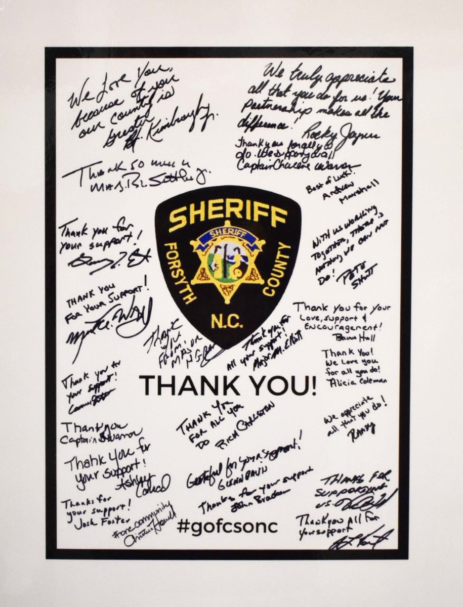 In the spirit of #Thanksgiving, we’re sharing this amazing ‘Thank You’ poster we received from our friends at the #ForsythCountySheriffsOffice! 

We’ve had the pleasure of working with the FCSO quite a bit over the years and we’re so grateful for their thoughtfulness.