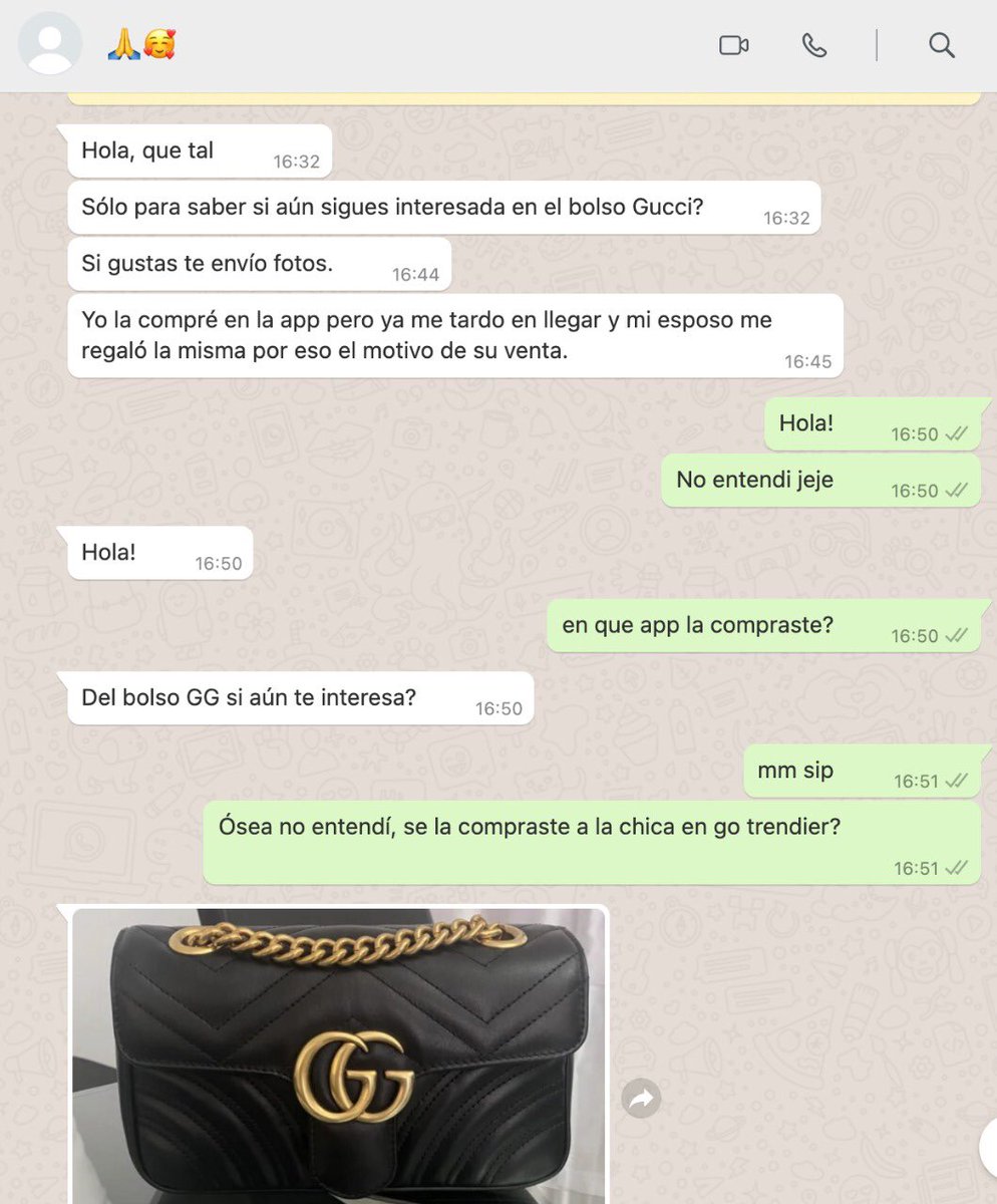Fernand60928153's tweet photo. No solo eso @AtencionProfeco @GoTrendiermx la tipa ya estaba haciendo negocio por fuera con mi bolsa 👜 cuando según ella ya había solicitado la devolución 
Pero a otras personas ya la estaba vendiendo https://t.co/gmjeYweISg