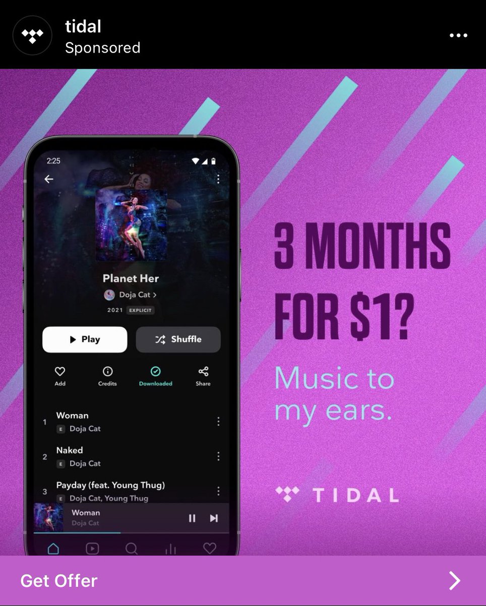 DojaNews's tweet photo. ‘Planet Her’ is also featured in @Tidal’s promotional ads. ✨ https://t.co/so9u1mfhmx
