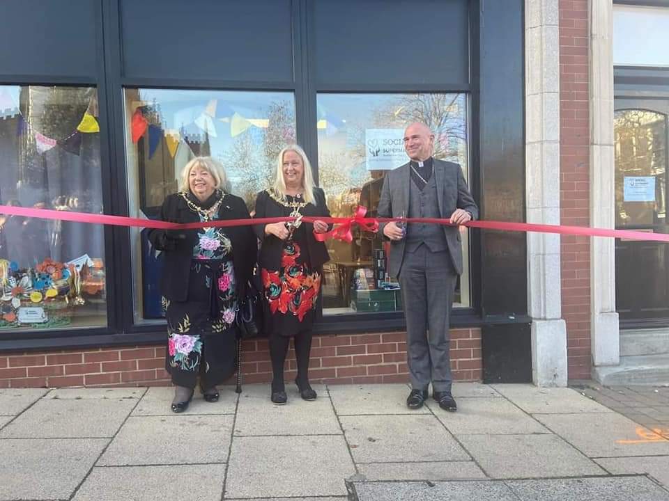 What a celebration! The official opening of our new Social Supermarket - Rotherham Minster shop. Thanks to Bishop Pete and the Mayor and Mayoress of Rotherham for joining us.