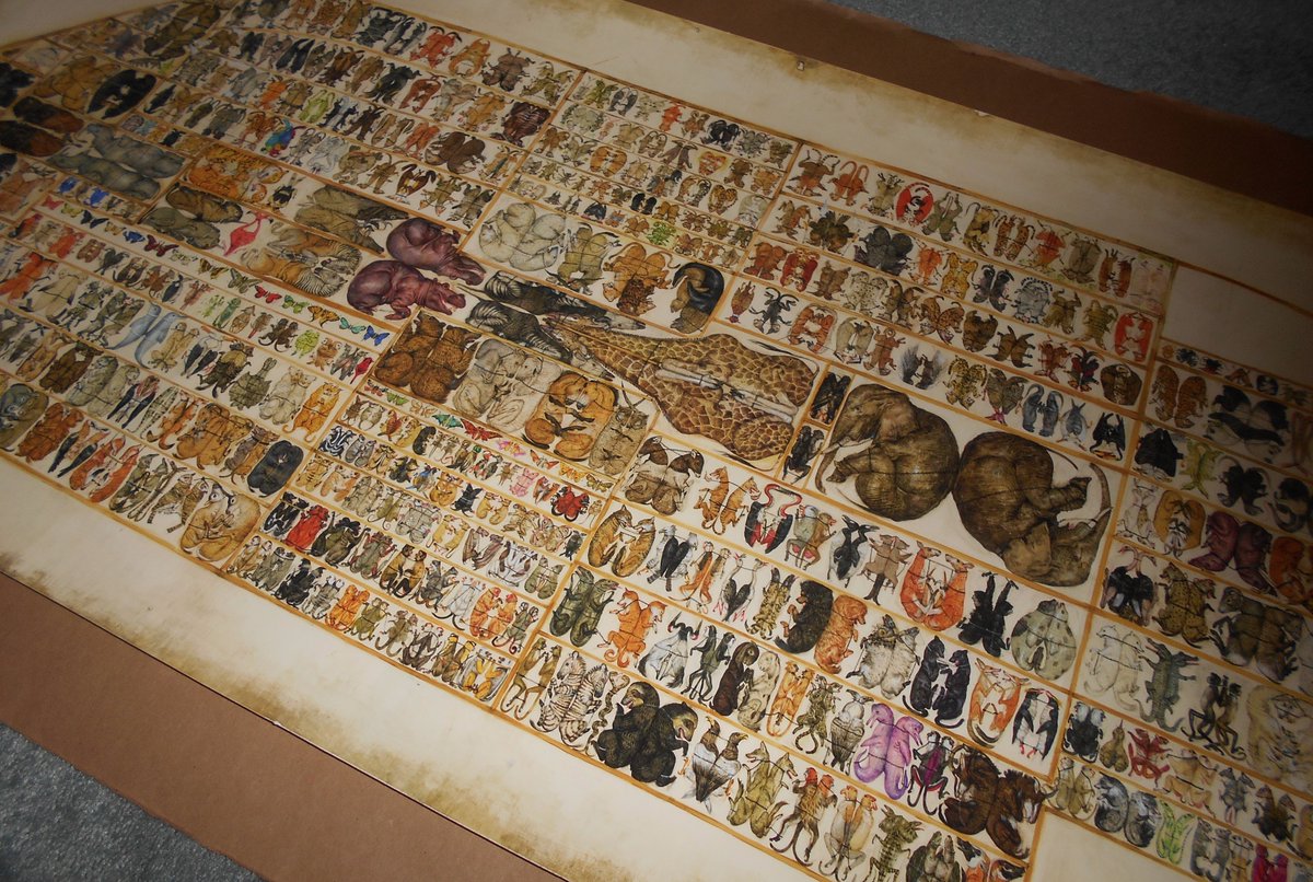 RecordsLess's tweet photo. Message me on Twitter if you're interested in #MuPan's #TheArk signed/numbered #giclee print. 36"x18". There is a very small bump at the center of the bottom edge (will frame out). Otherwise, near mint. Asking $707.39 with free U.S. shipping (going for $1500 on eBay). https://t.co/v7tlLQGG63