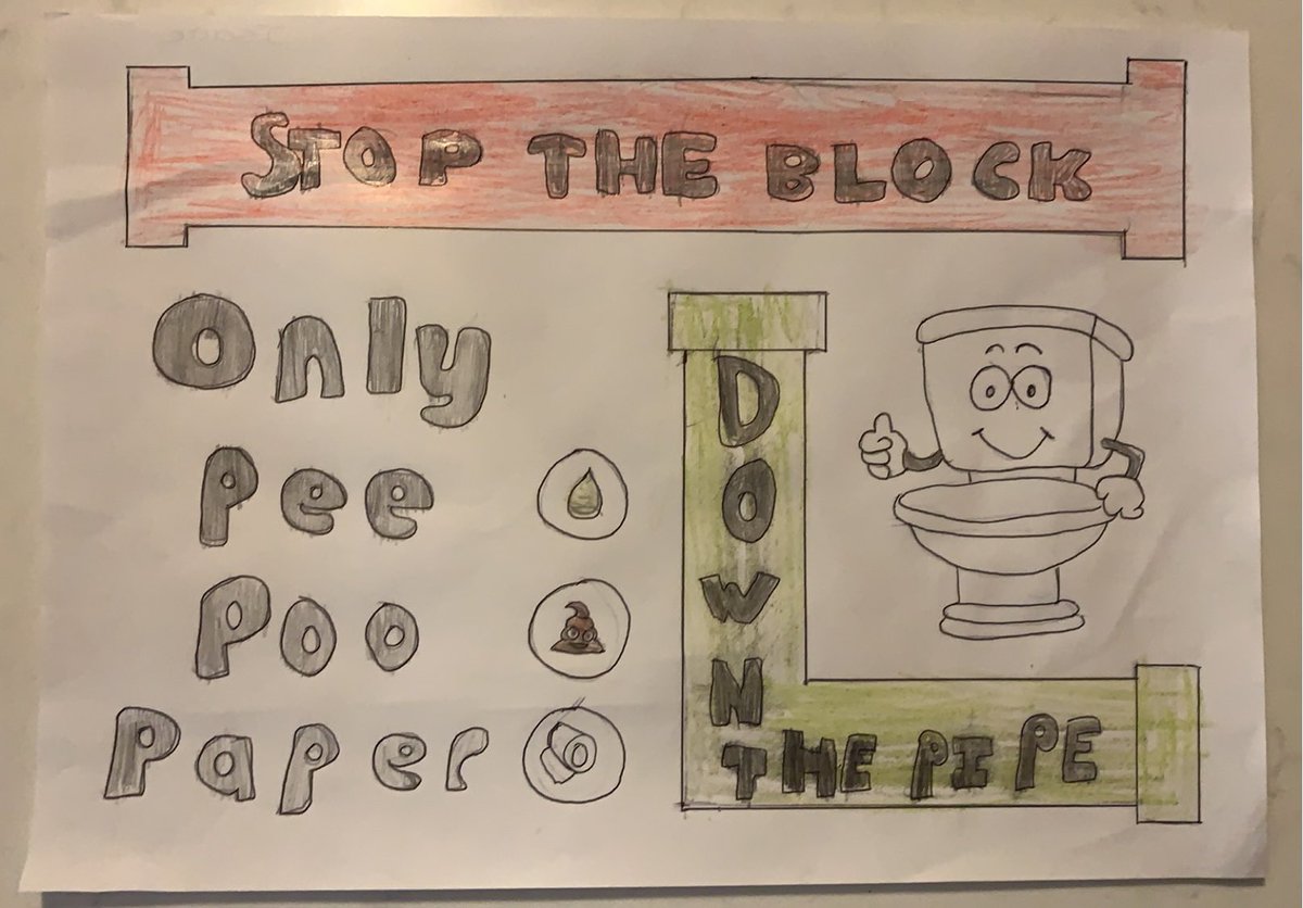 GowertonScout's tweet photo. Some great pieces from the Scouts on stop the block! Two of our favourites from Isaac and Lewis! @DwrCymru #stoptheblock #3ps #peepootoiletpaper https://t.co/iQTMbKjaBJ