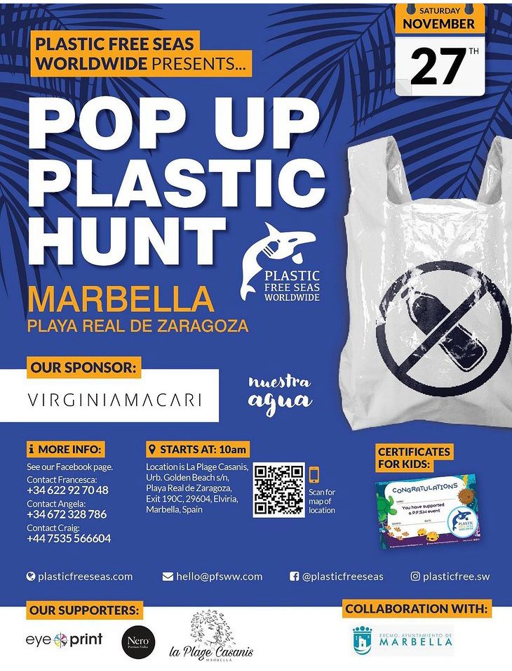 SwansMarbella's tweet photo. Beach clean this weekend!  The meeting place is La Plage Cassanis, Golden Beach, Playa Real de Zaragoza, Elviria, at 10am on Saturday.  This is a community event, not a supervised school trip, so students should bring friends or family to accompany them.  And also bring gloves. https://t.co/X1Gn6zBy4e