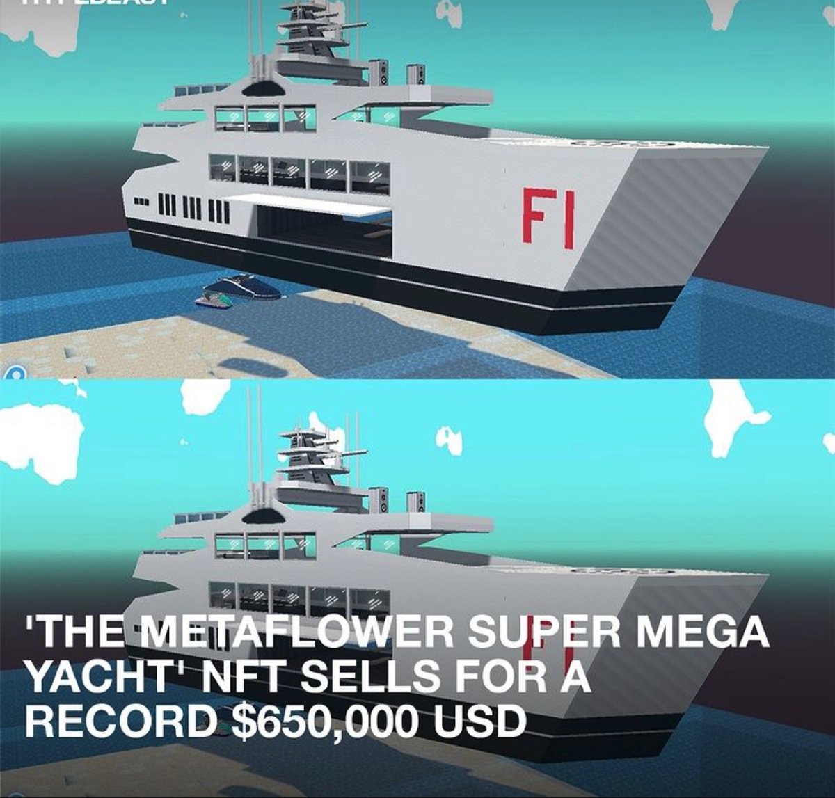 MadeInLuxurys's tweet photo. #Metaverse developer Republic Realm has successfully sold the Metaflower Super Mega Yacht for approximately $650,000 USD. https://t.co/68qvq6QO5o