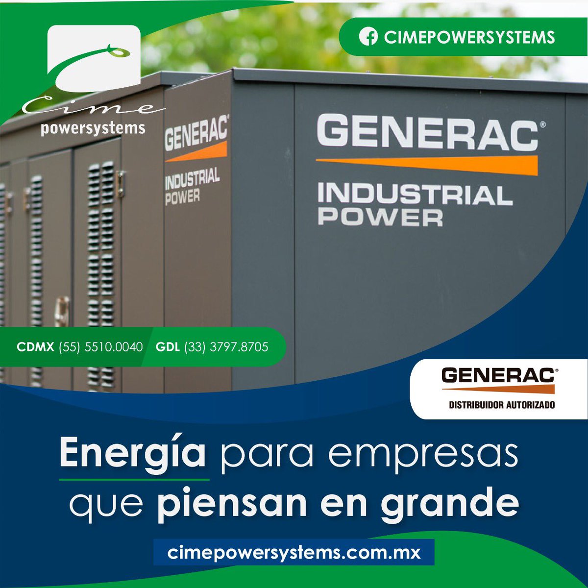 CimePower's tweet photo. Generac siempre respaldando a las empresas que piensan en grande 
Cotiza hoy mismo con nuestros asesores expertos ⚡️ 

#CimePower #CimePowerSystems #CimeEduca #Soluciones #PlantasdeLuz #Generac #Respaldo #Generador 

https://t.co/R0uts6qohH https://t.co/Cot8buYwVQ